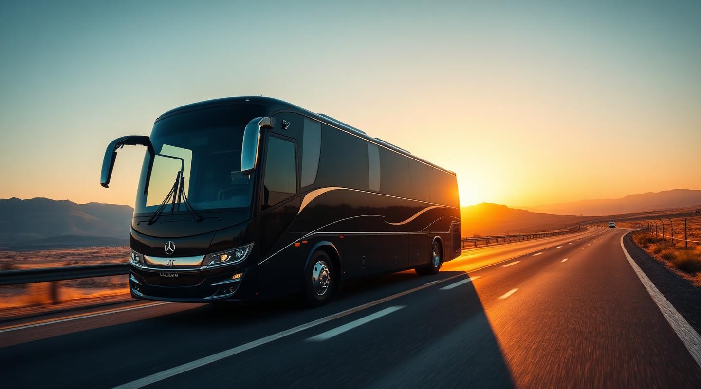 Habesh Luxury Coach on an open highway